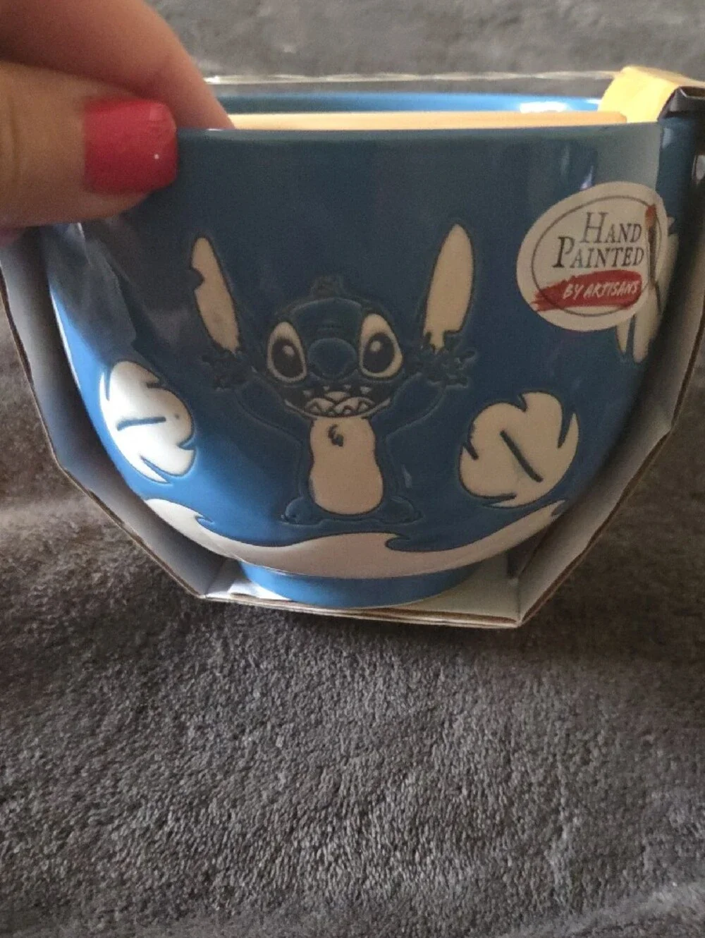Disney Blue Stitch Ceramic Planter with White Motifs